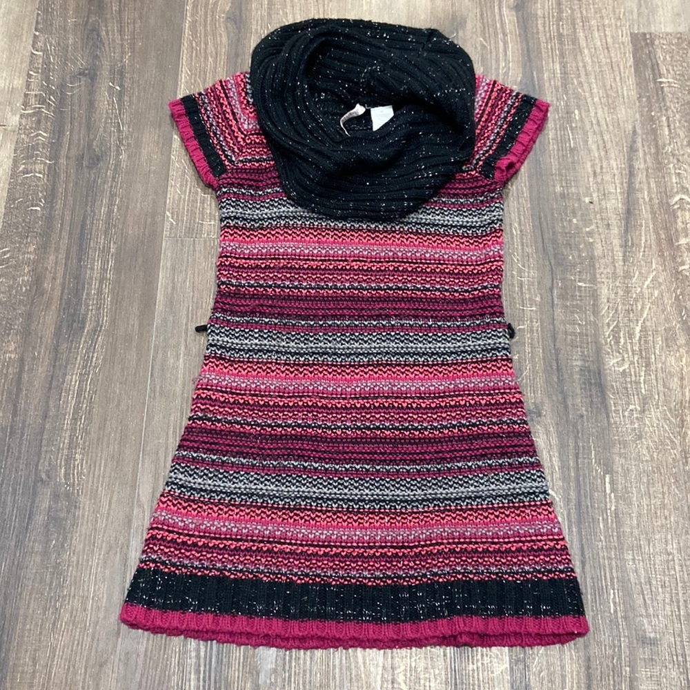 Heart N Crush Cowl Neck Sparkle Sweater Dress